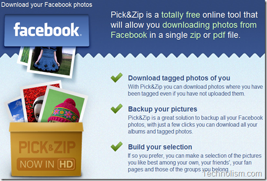 Pick N Zip Facebook Photo Album Downloader