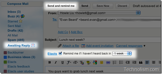 Etacts gmail plugin - best gmail addons for firefox