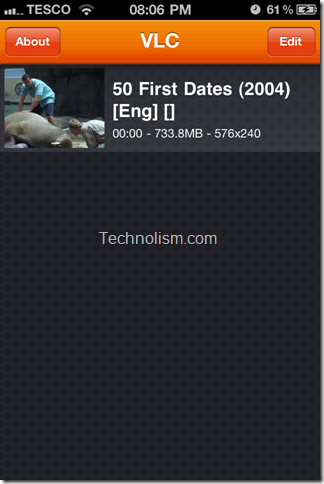 Added a Movie to the VLC Media Player App for iPhone 4