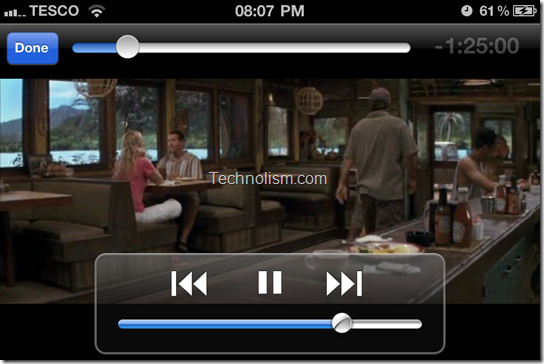 Playing movie in VLC Media player on iPhone or iPod Touch