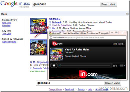 Online songs from hindi movies on Google