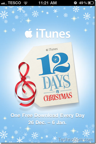 12 Days of Christmas - 12 Free Downloads from Apple iTunes