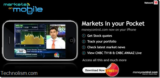 Download Moneycontrol Markets on mobile iphone app now