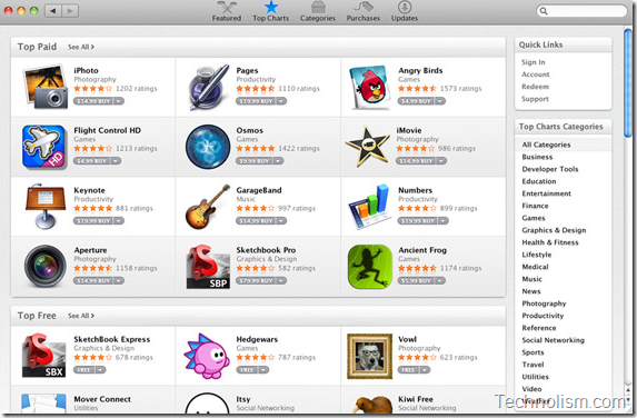 How Apple Mac app store looks like