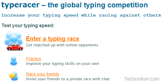 TypeRacer - the global typing competition