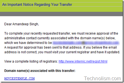 Email to confirm email address - Domain transfer process to Godaddy