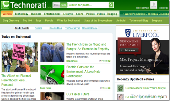 Technorati - Search Engine for blogs