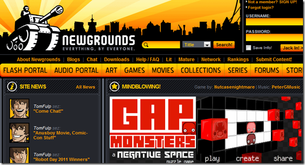 NewGrounds - Free Flash Games Online