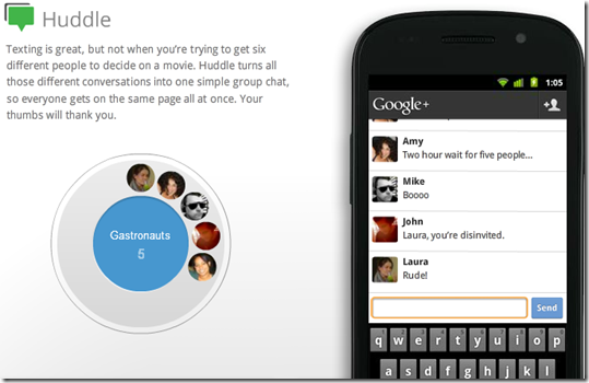 Google+ Huddle - Group chat feature