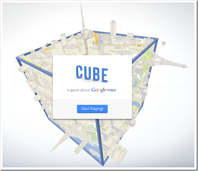 Play Maps Cube, o jogo do Google Maps