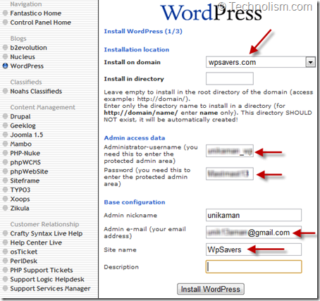 Wordpress Settings - HostGator