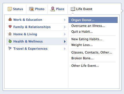 Facebook Organ Donor Option