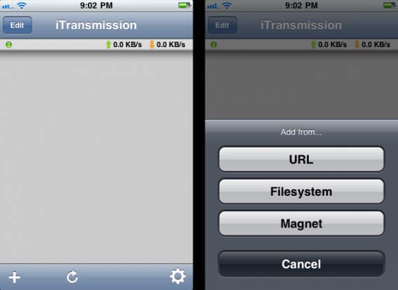 iTransmission - Cydia app to download torrents on iPhone