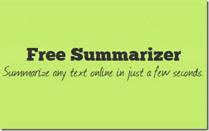 Free Summarizer Free Summarizer